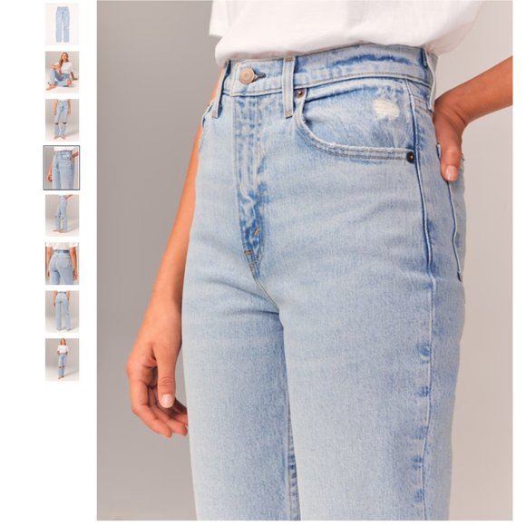 Ultra High Rise 90s Straight Jean Light Destroy - 33 - 16 Short - Picture 6 of 11